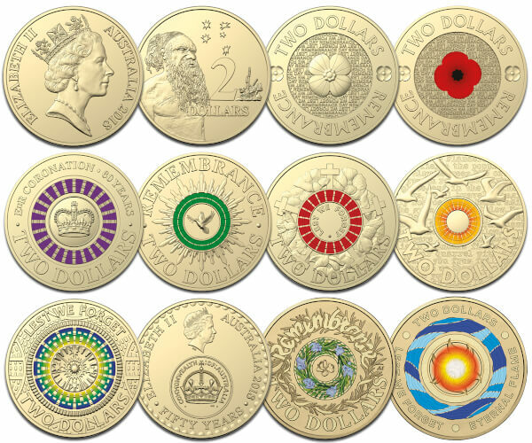 2018 2 Twelve Coin Coloured Uncirculated Set (30th Anniversary of the 2 coin)