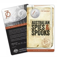 2019 ASIO 50c Coin UNC on card - 70th Anniversary Spies And Spooks