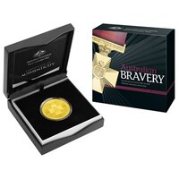 2015 $5 Gold-plated Fine Silver Frosted Uncirculated Australian Bravery Coin Royal Australian Mint