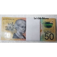 2018 $50 Lowe/Fraser Banknotes - Bundle of 100 RBA UNC